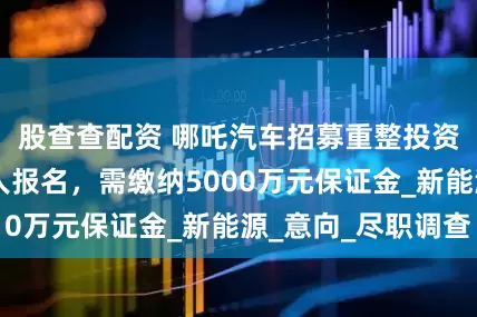股查查配资 哪吒汽车招募重整投资人，已有55人报名，需缴纳5000万元保证金_新能源_意向_尽职调查